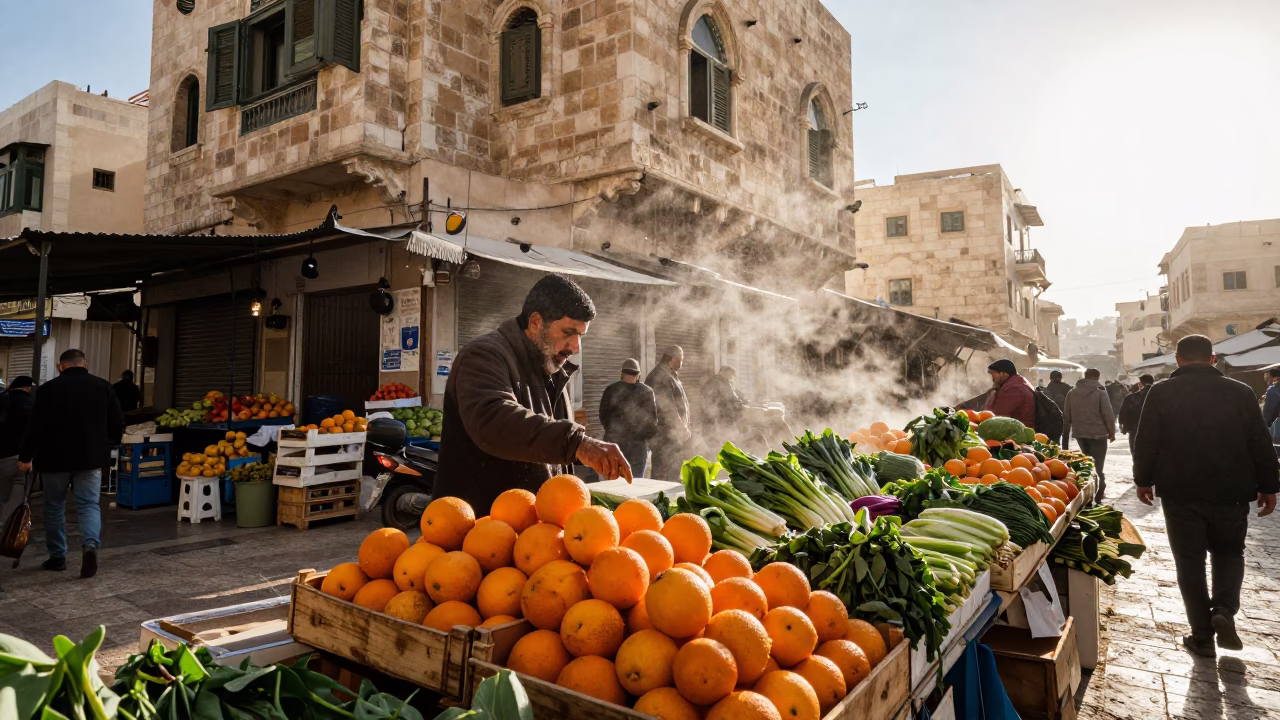 Condensation in Amman at The Late Morning Light in in Amman, Jordan