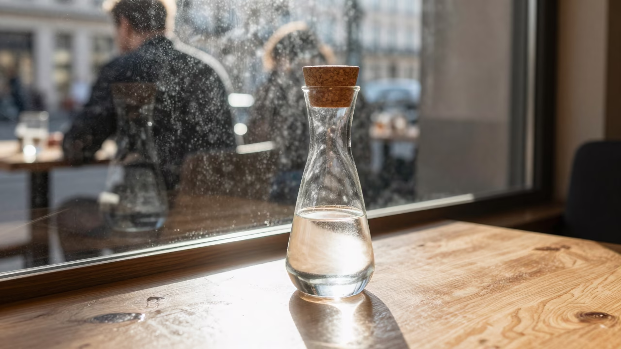 Condensation in Berlin at The Late Morning Light in in Berlin, Germany