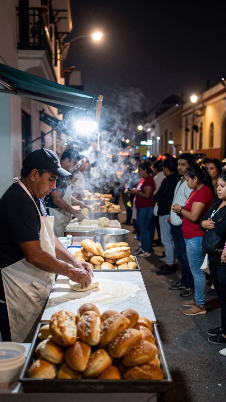 Condensation in Lima at Deep In The Night Light in in Lima, Peru
