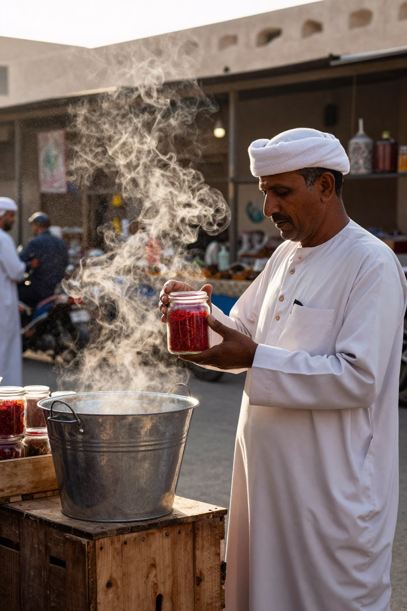 Condensation in Muscat at The Late Morning Light in in Muscat, Oman