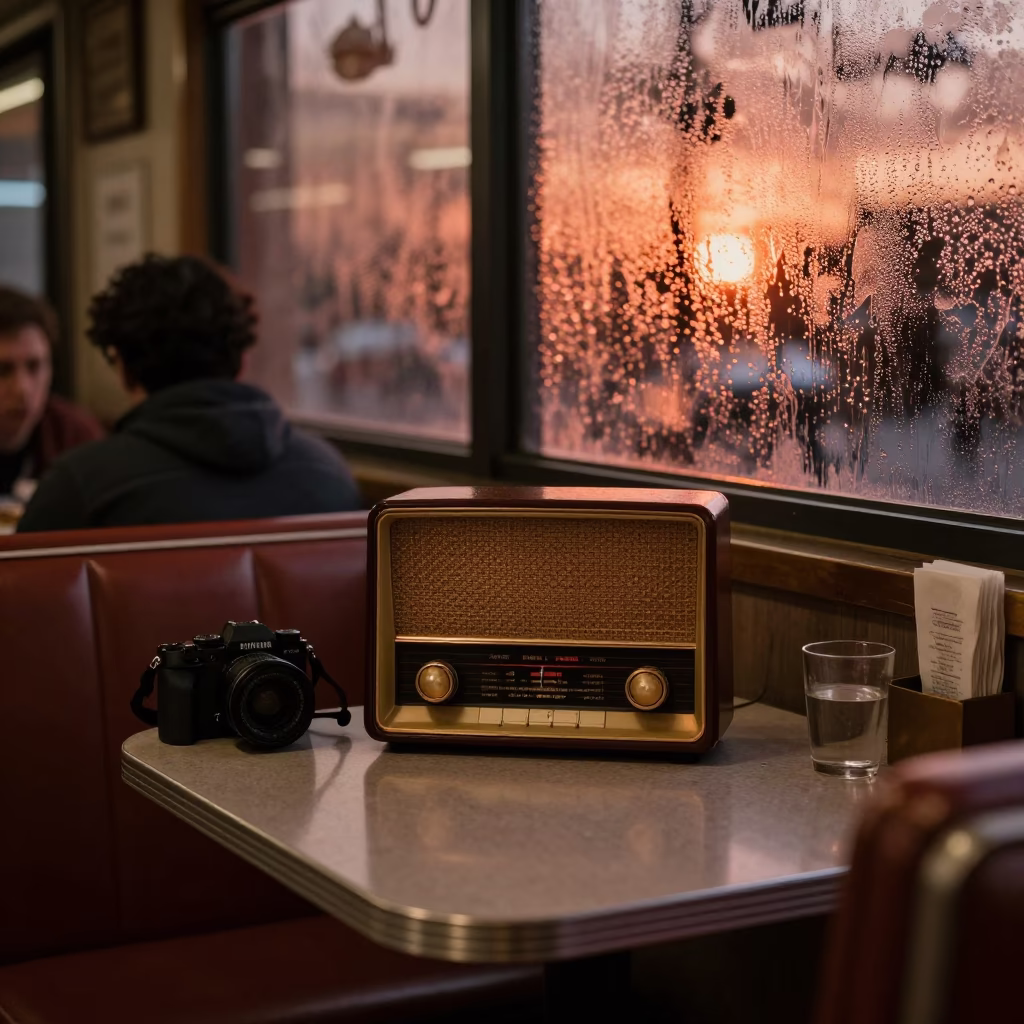 Condensation in New York at Copper-toned Light Before Dusk in in New York, New York, United States