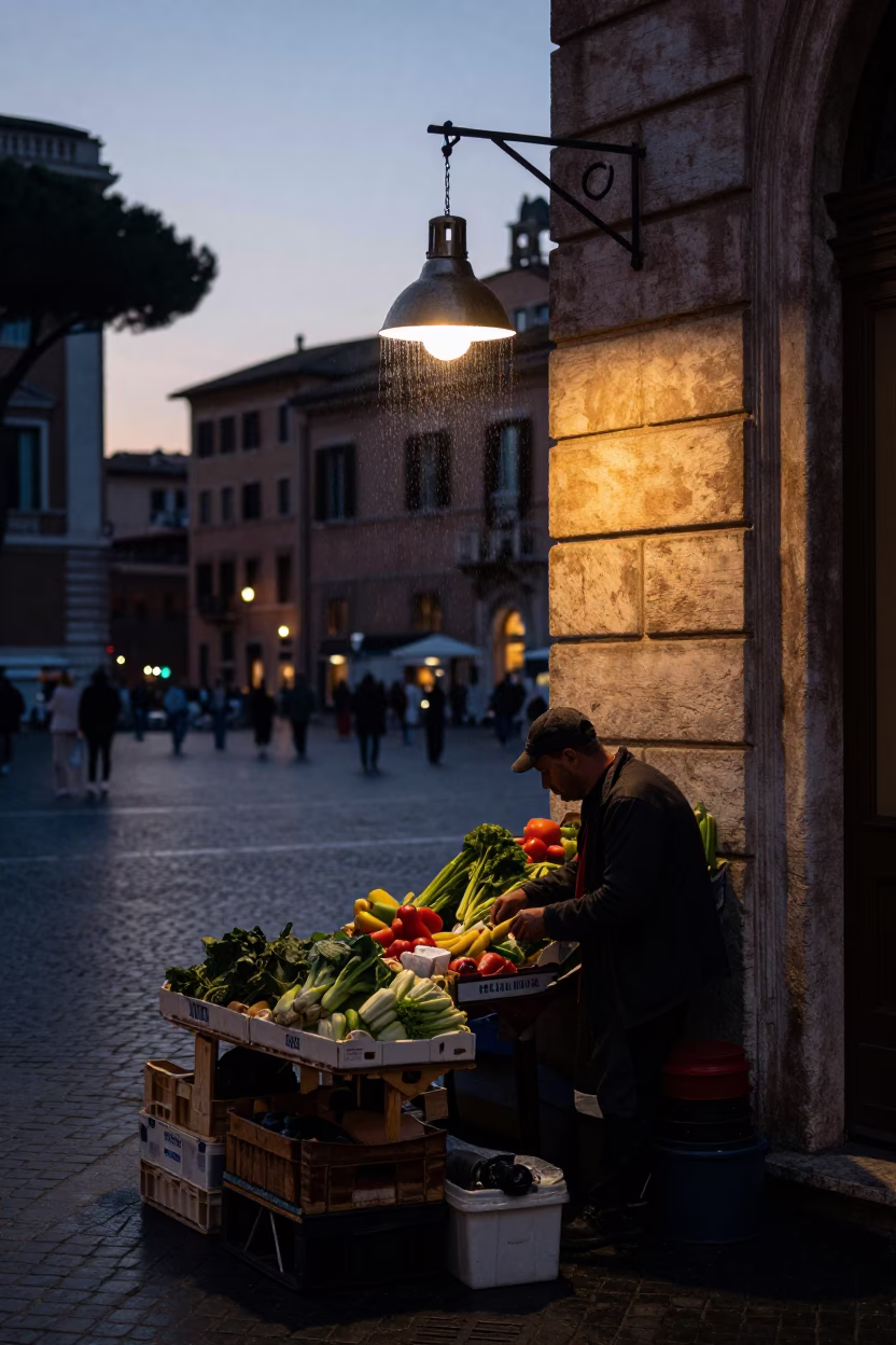 Condensation in Rome at The Still Hours Before Dawn Light in in Rome, Italy