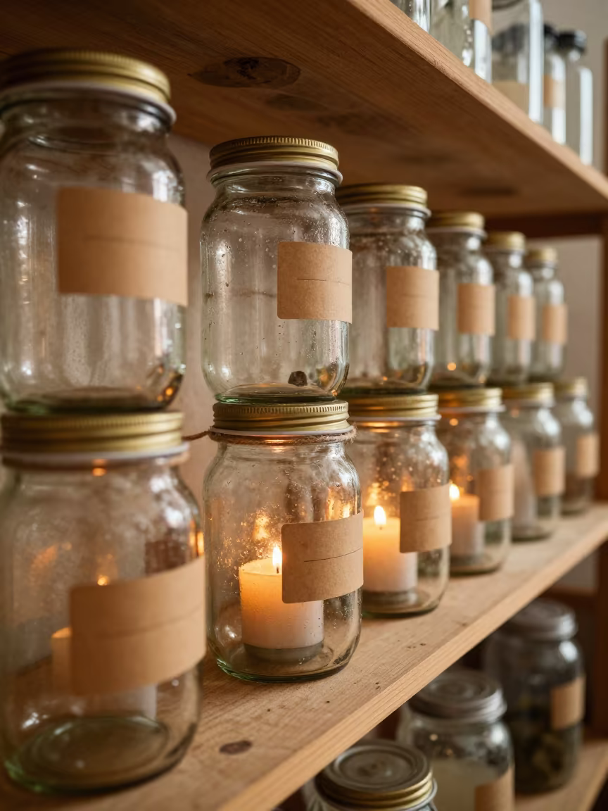 Condensation on Pickle Jar Shelf Irbid in on a workshop shelf in Irbid
