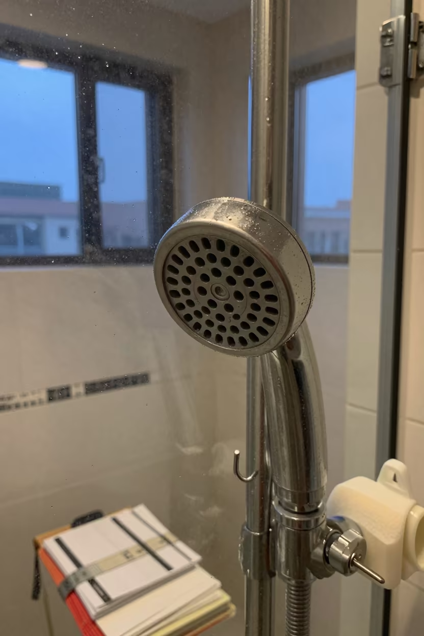 Condensation on Shower Filter Cup in inside a spin studio under class lights in Chiang Mai