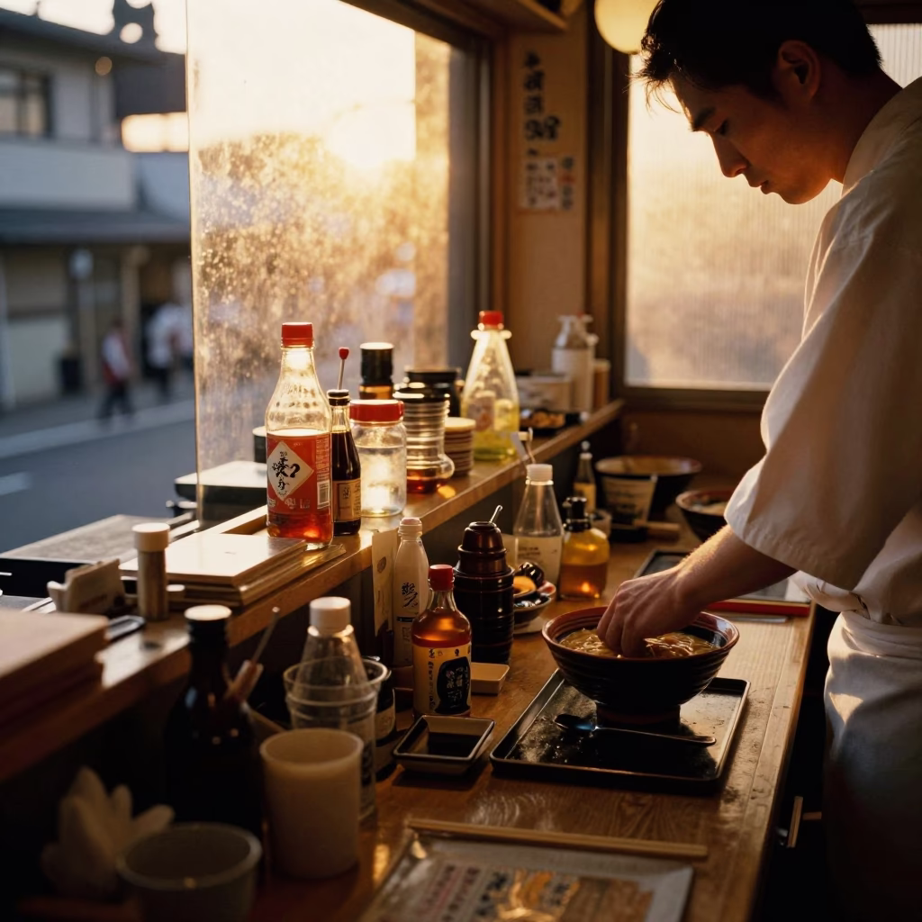 Condiment Clutter in Fukuoka in in Fukuoka, Japan