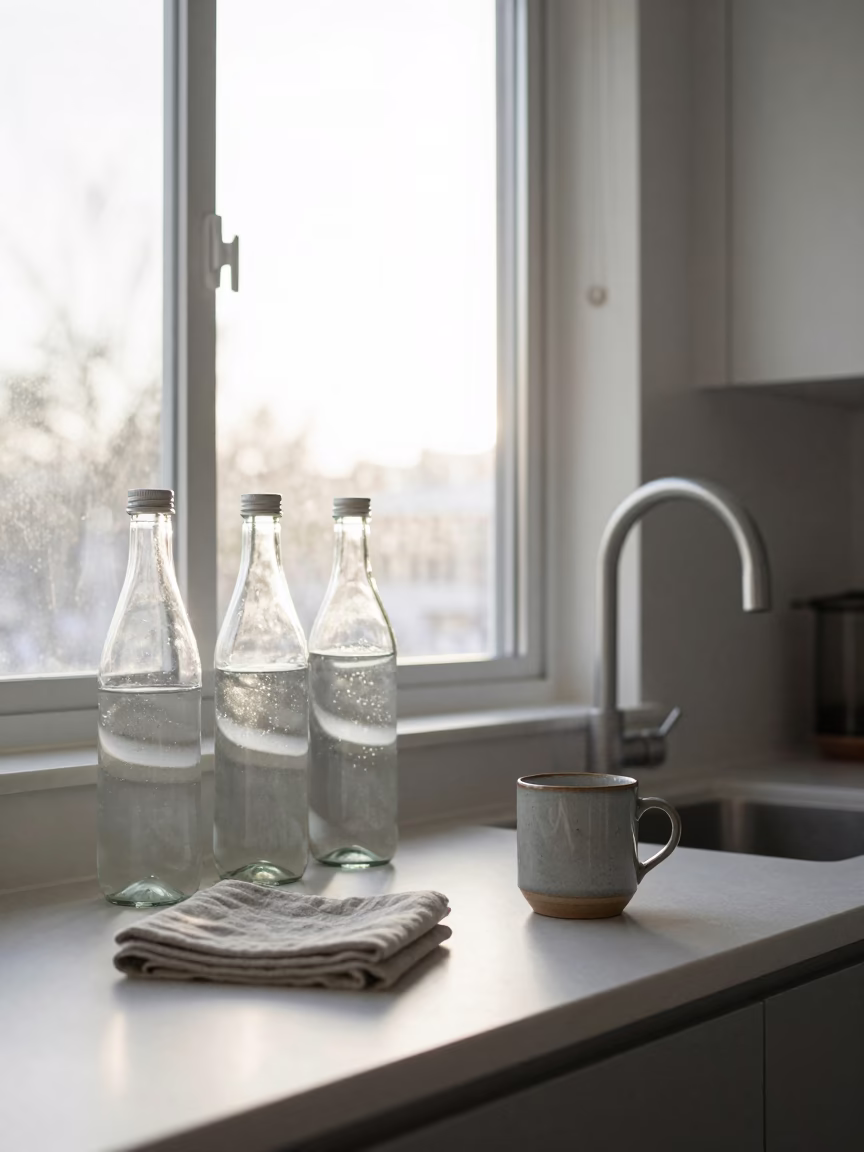 Condo Kitchen in Toronto at As First Light Reaches The Scene in in Toronto, Ontario, Canada