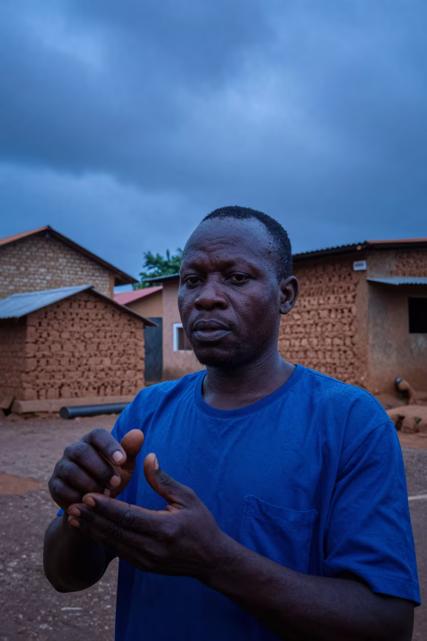 Conductor in Tamale Old Quarter Twilight Portrait in in the old quarter in Tamale