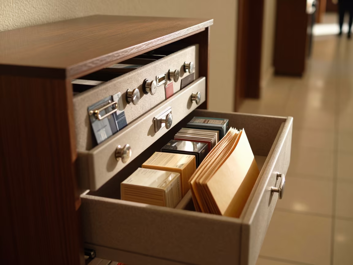 Conference AV Dongle Drawer in Amman Corridor in in a quiet guest corridor in Amman