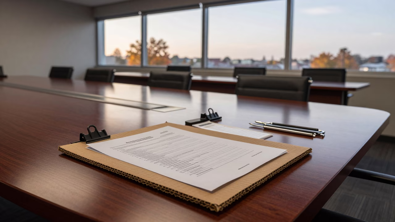 Conference Cable Label Box in Autumn Office in inside a conference room near Rosario