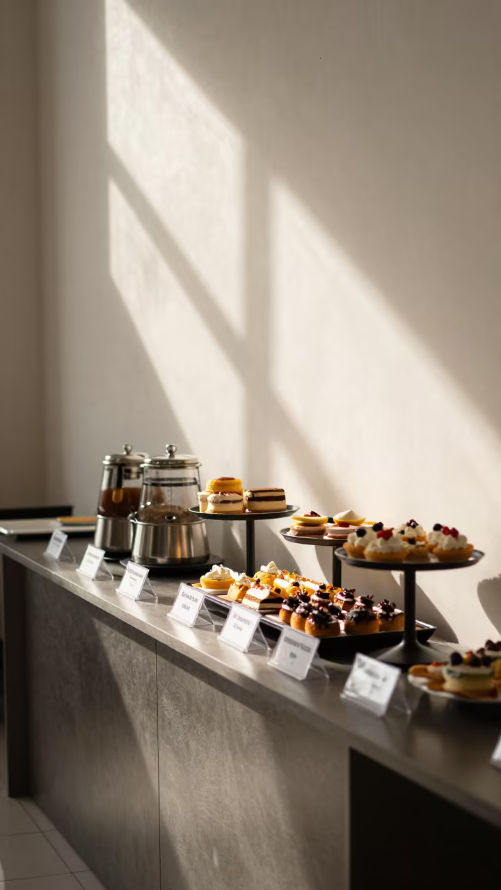 Conference Coffee Station with Pastries in Al-Fashir in inside a conference room in Al-Fashir