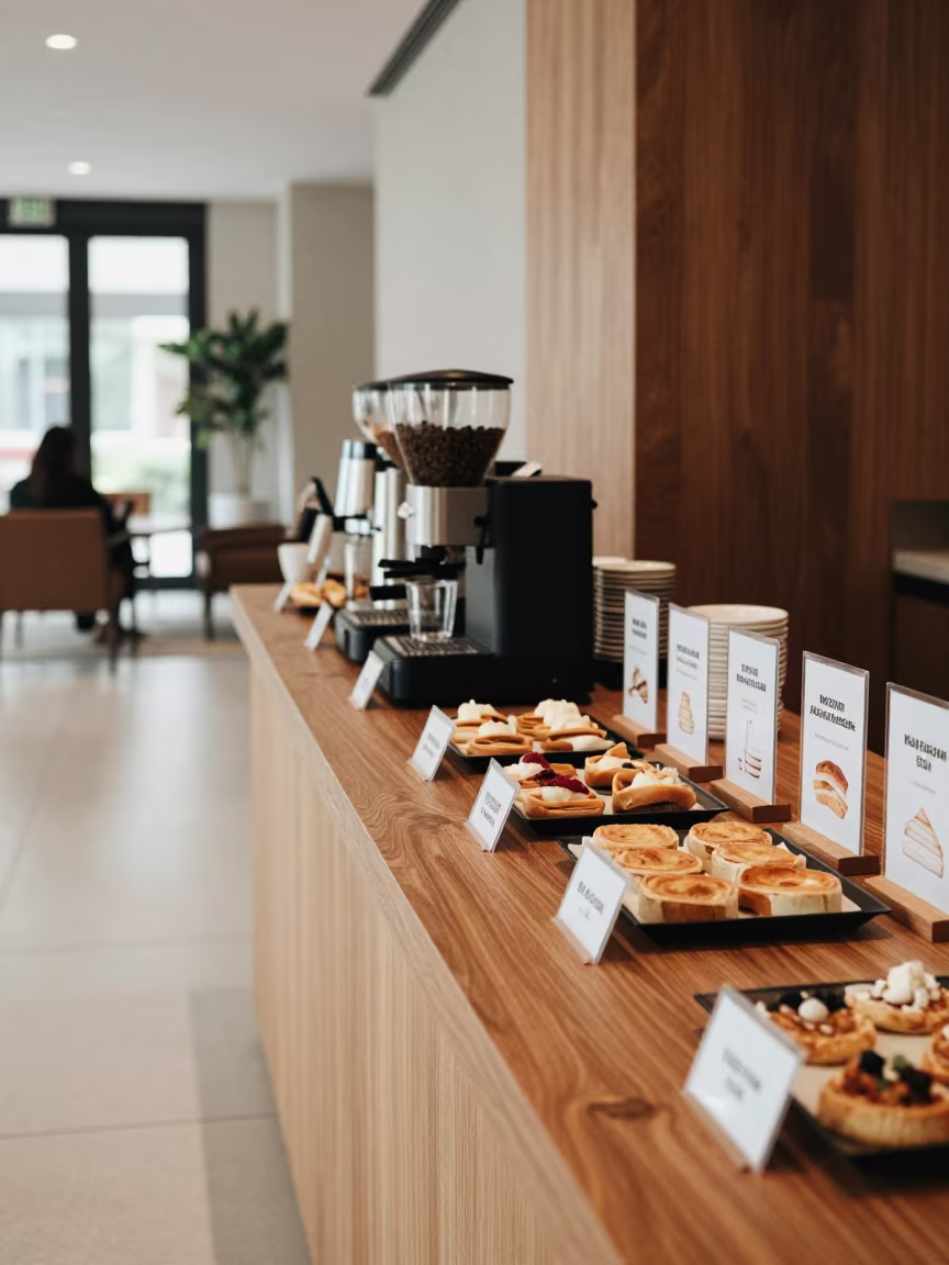 Conference Foyer Coffee Station Before Meeting in at a boardroom table before a meeting in Keur Massar Sud