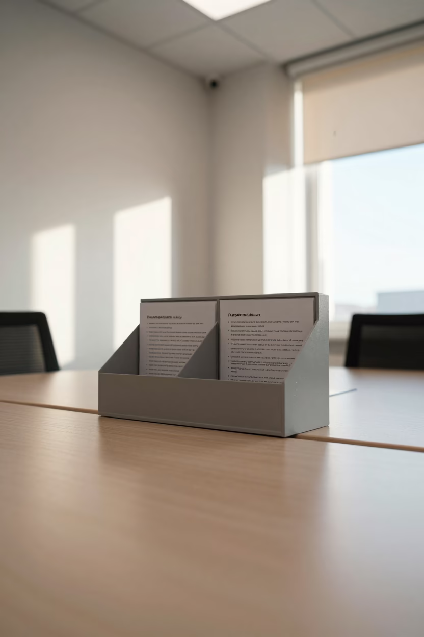 Conference Room Desk Placard Box Denizli in inside a conference room in Denizli