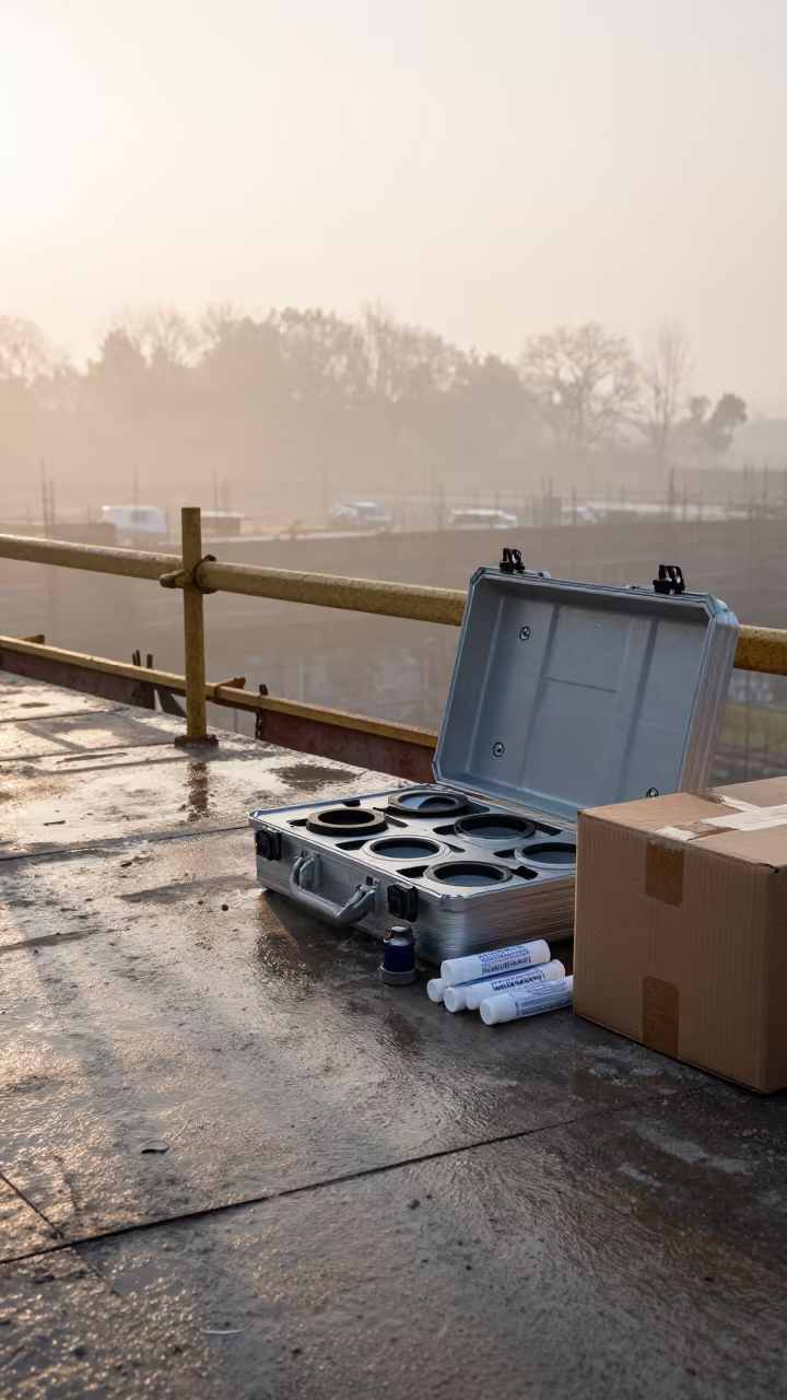 Construction Anchor Torque Case on Misty Wenzhou Deck in on an active construction deck in Wenzhou