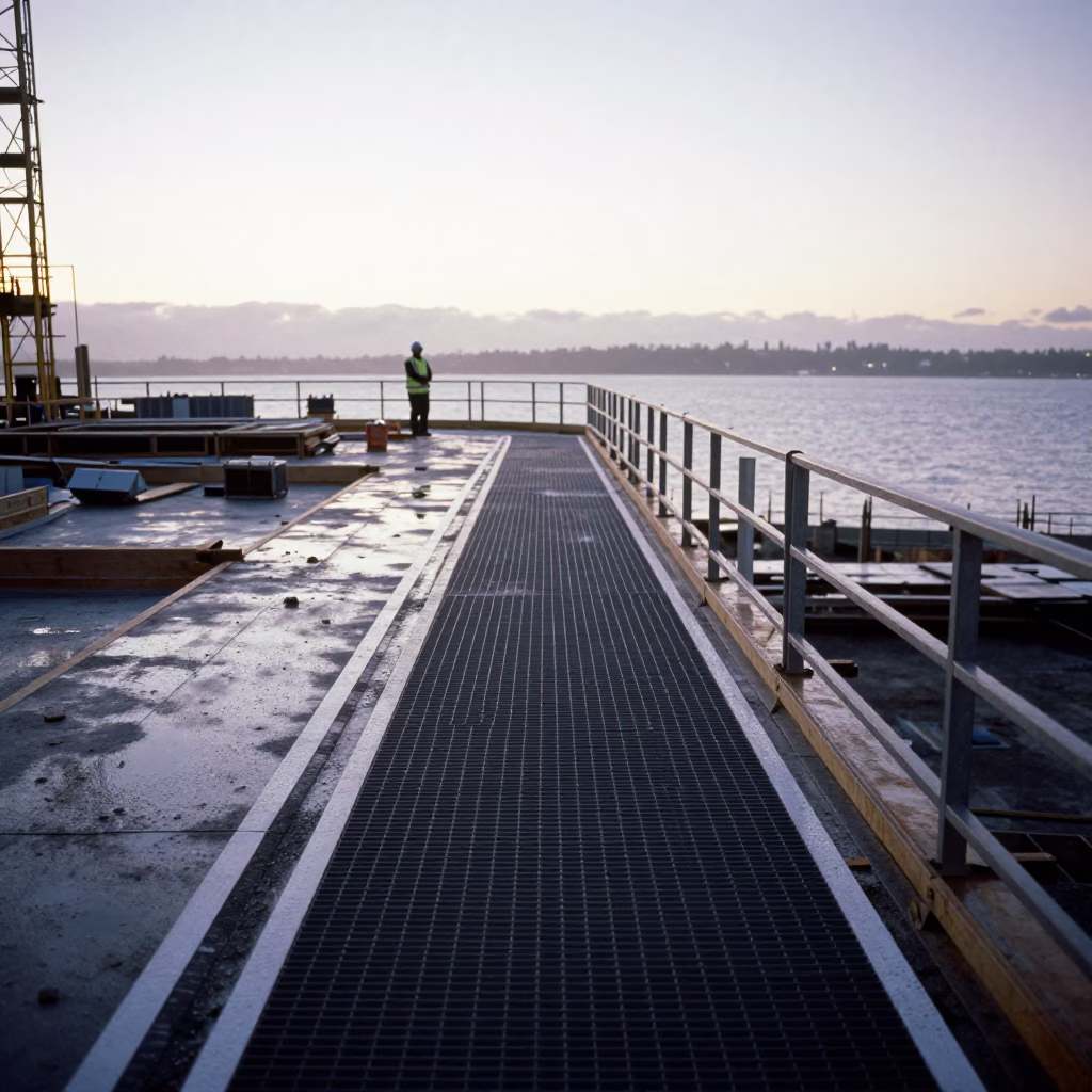 Construction Deck at Sunrise Light in Perth in in Perth, Western Australia, Australia