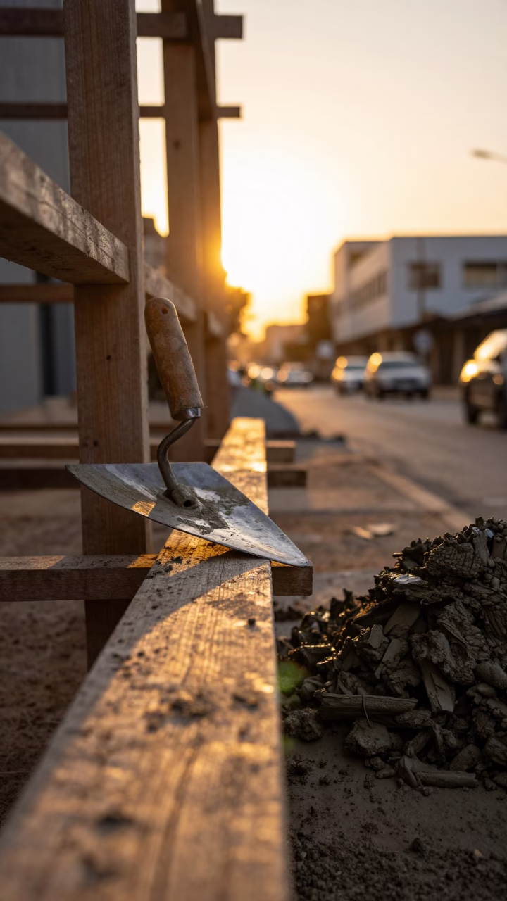 Construction Detail in Durban at Golden Hour in in Durban, South Africa