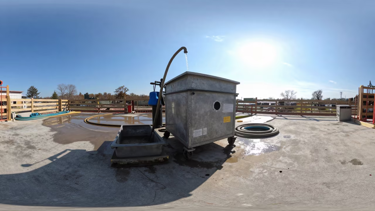 Construction Grout Wash Station Noon Kentucky Deck in on an active construction deck in Kentucky