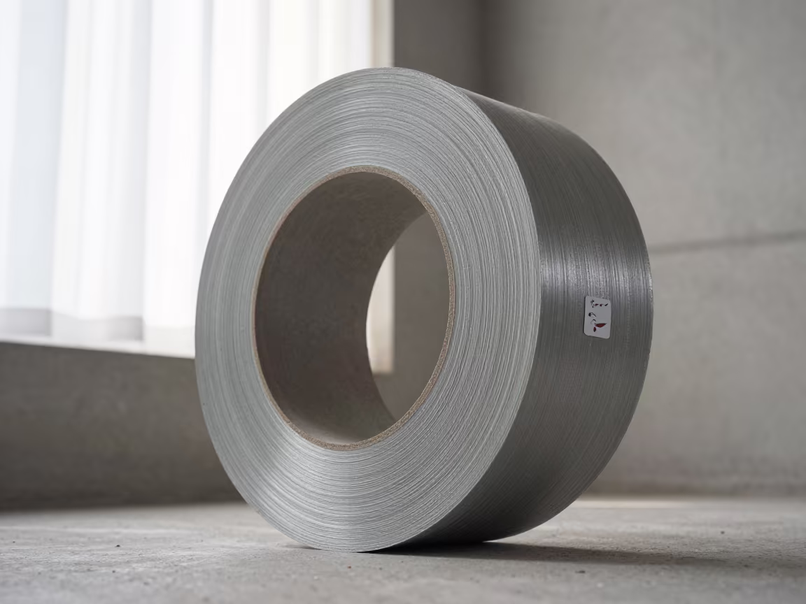 Construction Punch Sticker Roll Dawn Light in inside a bare shell stair tower in Croatia