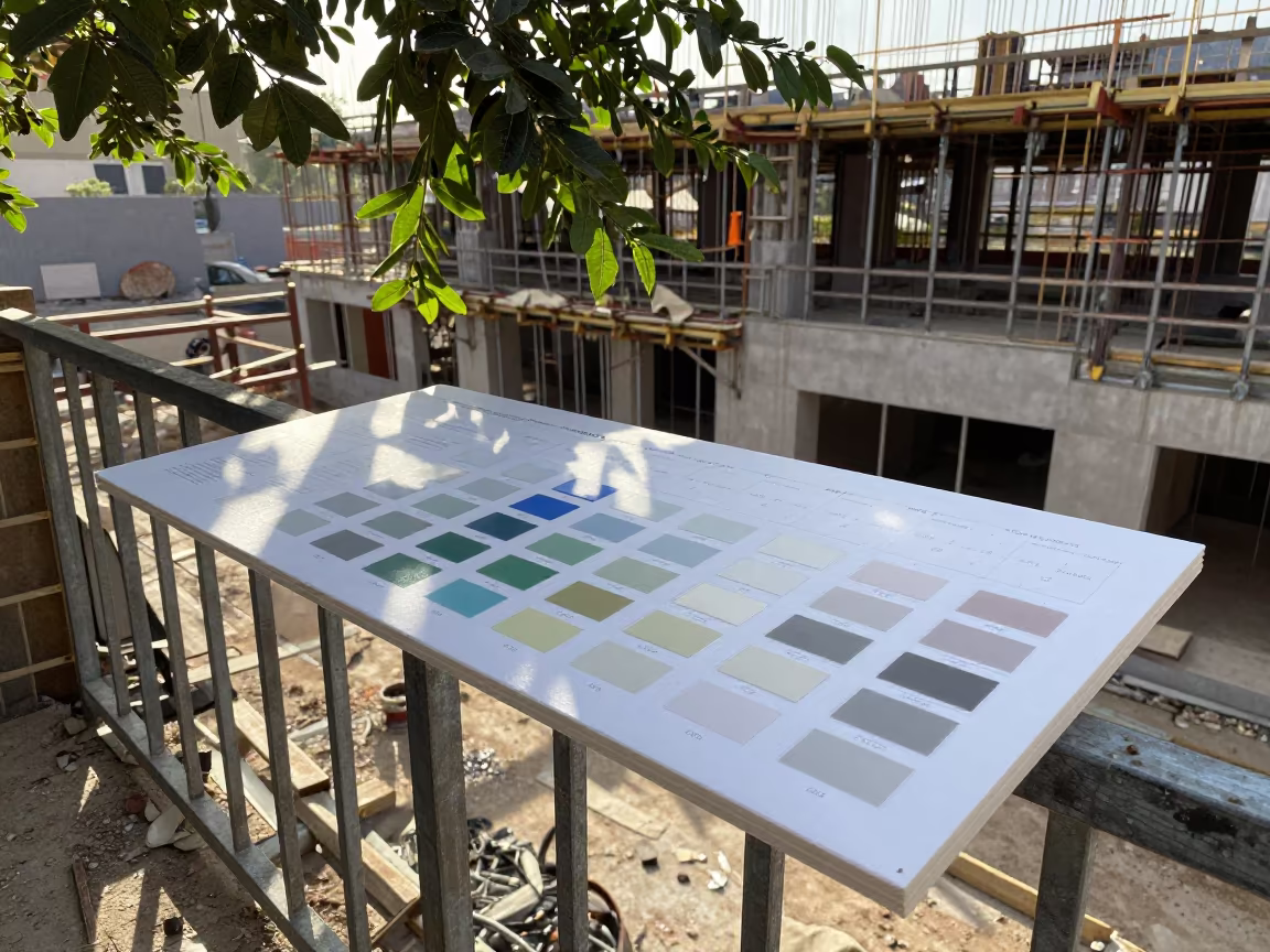 Construction Schedule Board Late Afternoon Iran in on an active construction deck in Iran