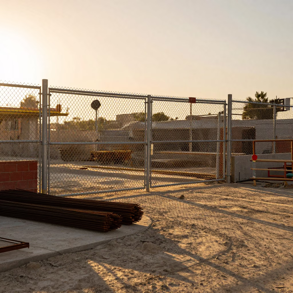 Construction Site in San Diego at Golden Hour in in San Diego, California, United States