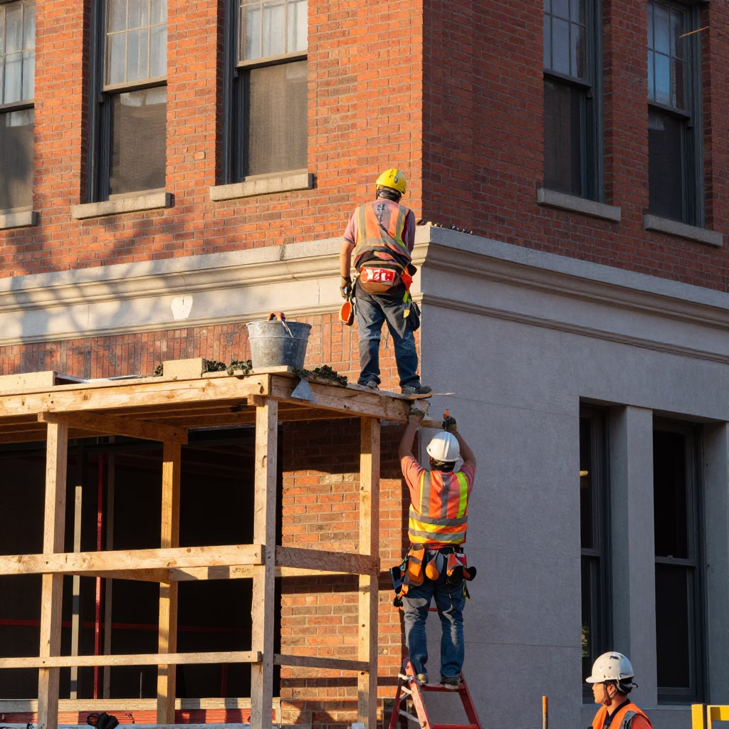 Construction Site just after sunrise in Nashville in in Nashville, Tennessee, United States