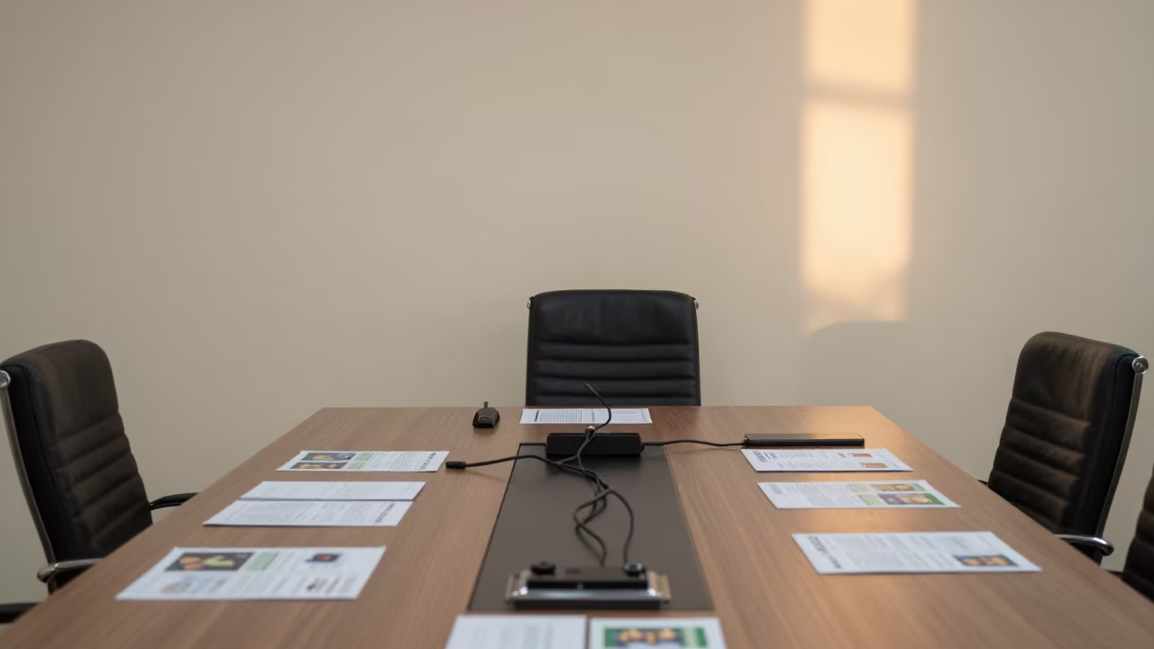 Contract Review Table in Mosul Conference Room in inside a conference room in Mosul