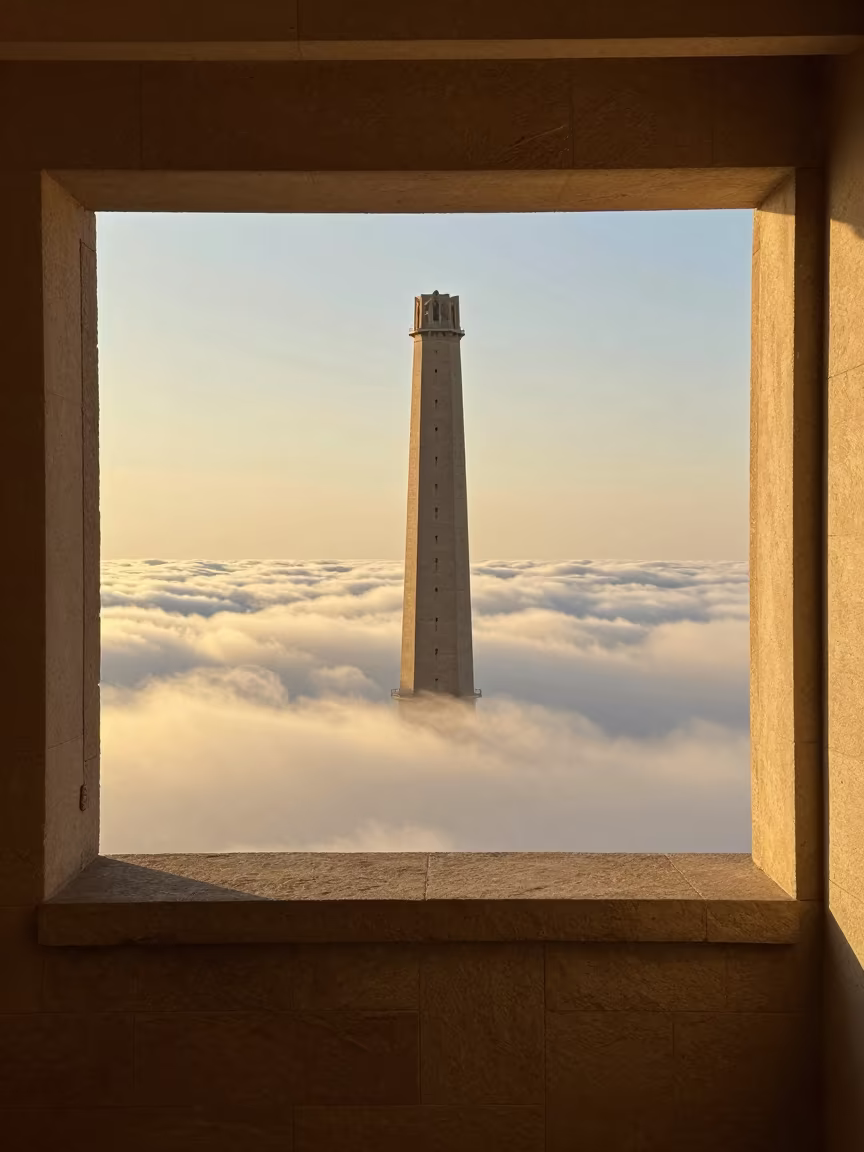 Convective Tower Piercing Clouds at Golden Hour in on a stone ledge near Moçâmedes