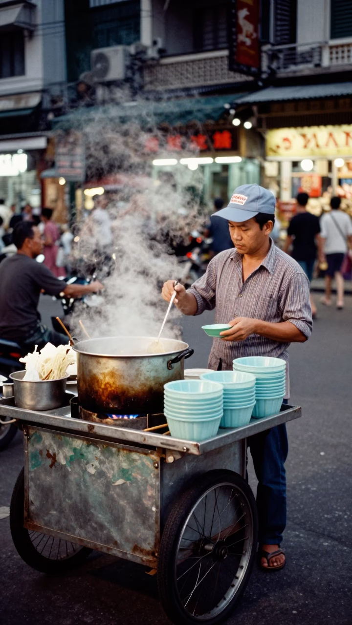 Cooking Noodles in Ho Chi Minh City in in Ho Chi Minh City, Vietnam