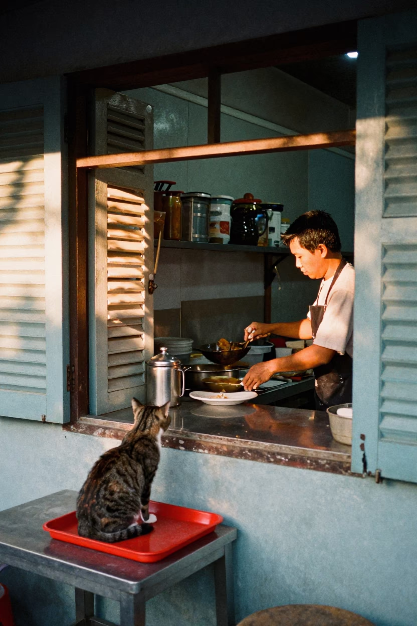 Cooking Scene in Denpasar in in Denpasar, Indonesia