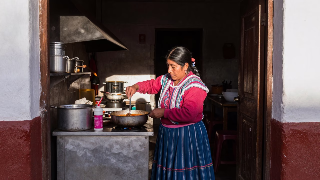 Cooking Stew in La Paz in in La Paz, Bolivia