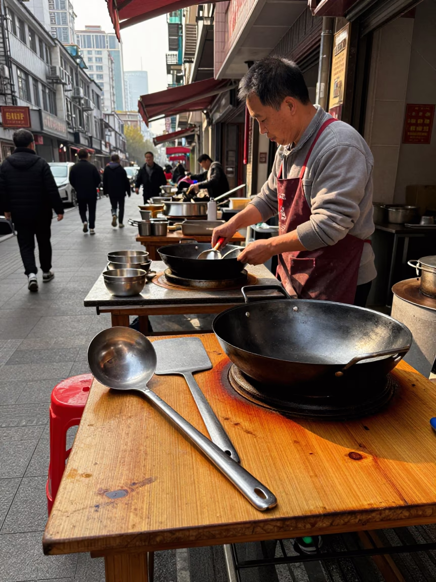 Cooking Tools in Shanghai at The Early Afternoon Light in in Shanghai, China
