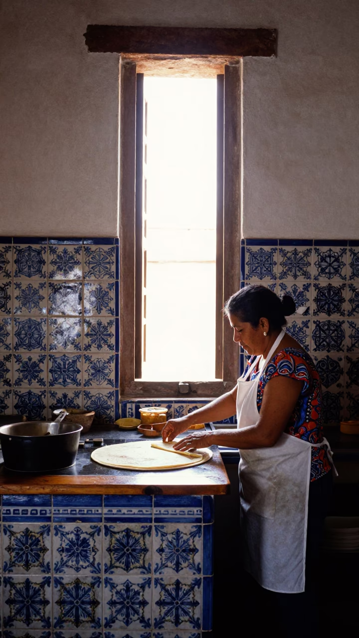 Cooking Tortillas in Oaxaca in in Oaxaca, Mexico