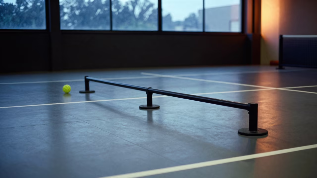 Cool Morning Light on Pickleball Hopper Rail in inside a strength room near Maboneng, Johannesburg
