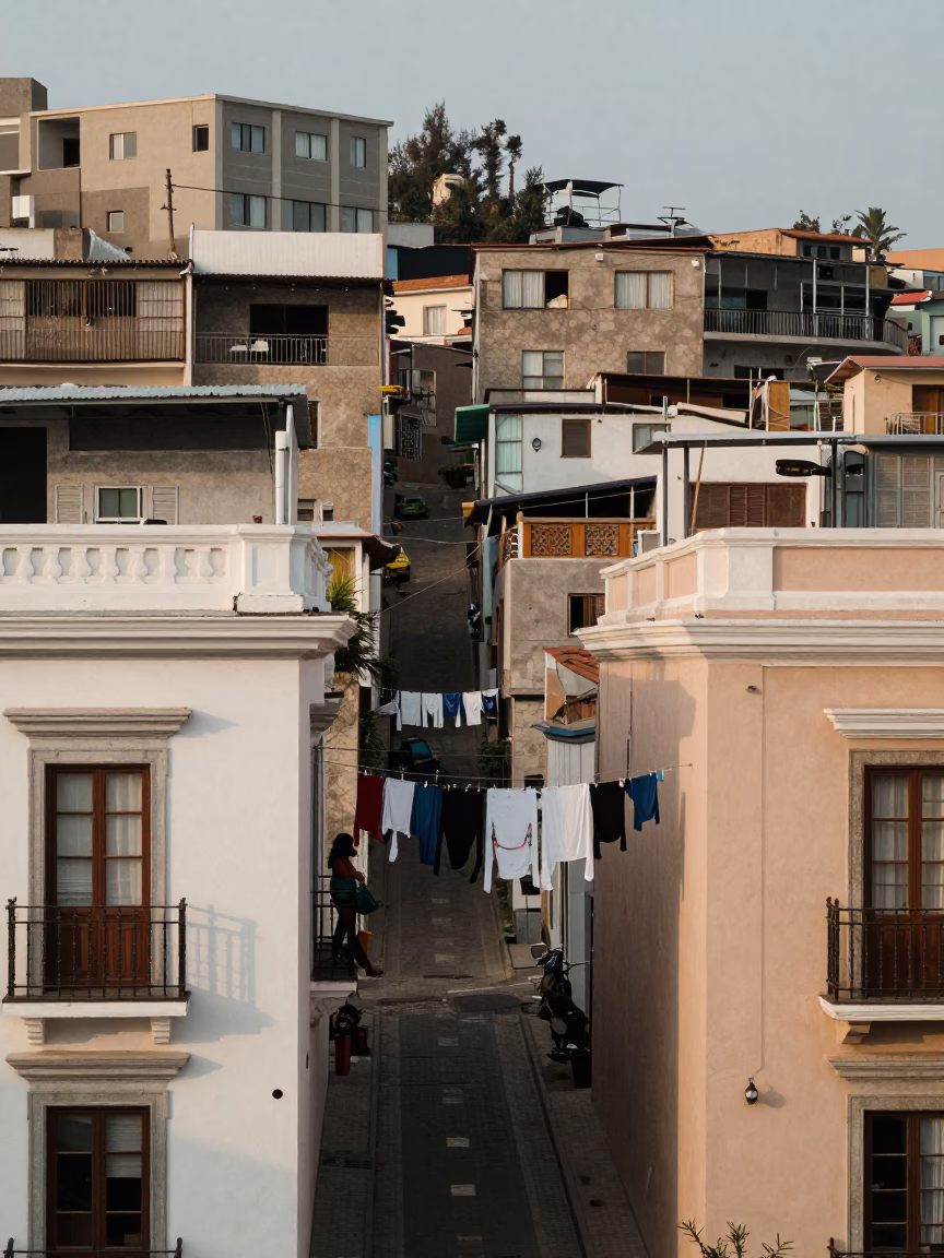 Cool Stillness in Lima at Sunrise Light in in Lima, Peru