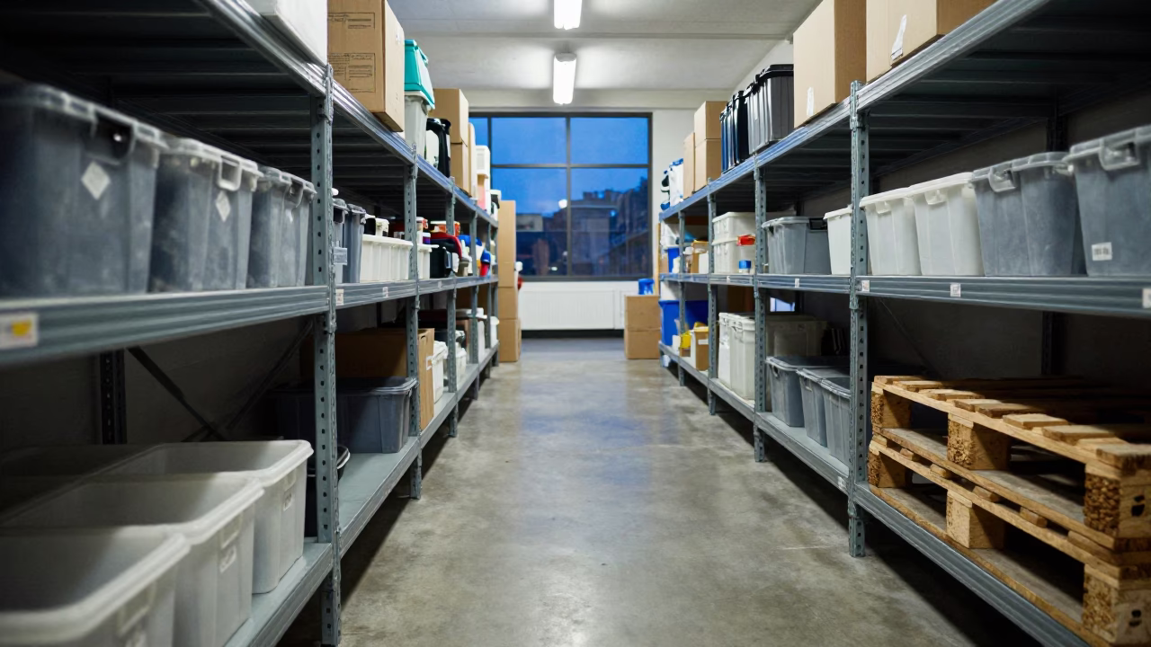 Cool Twilight Stockroom Shelf in San Rafael in inside a stockroom behind the sales floor in San Rafael
