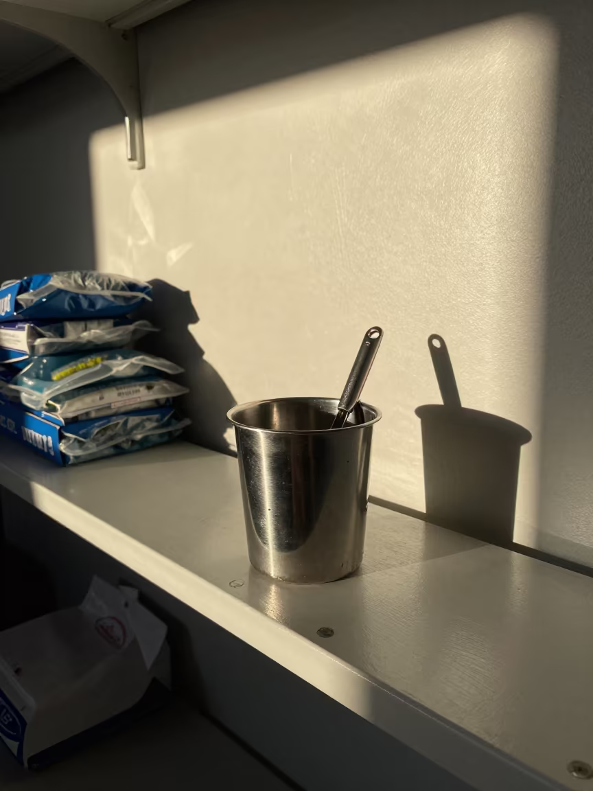 Coolant Cup on Fish Bagging Counter in inside a fish bagging counter zone in Mississauga