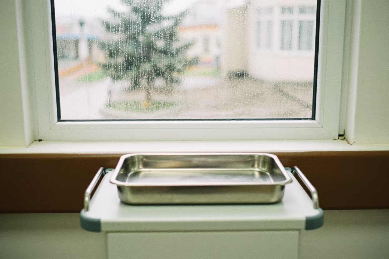 Coolant Tray Pathology Cassette Monsoon Light in inside a hospital corridor near Shymkent