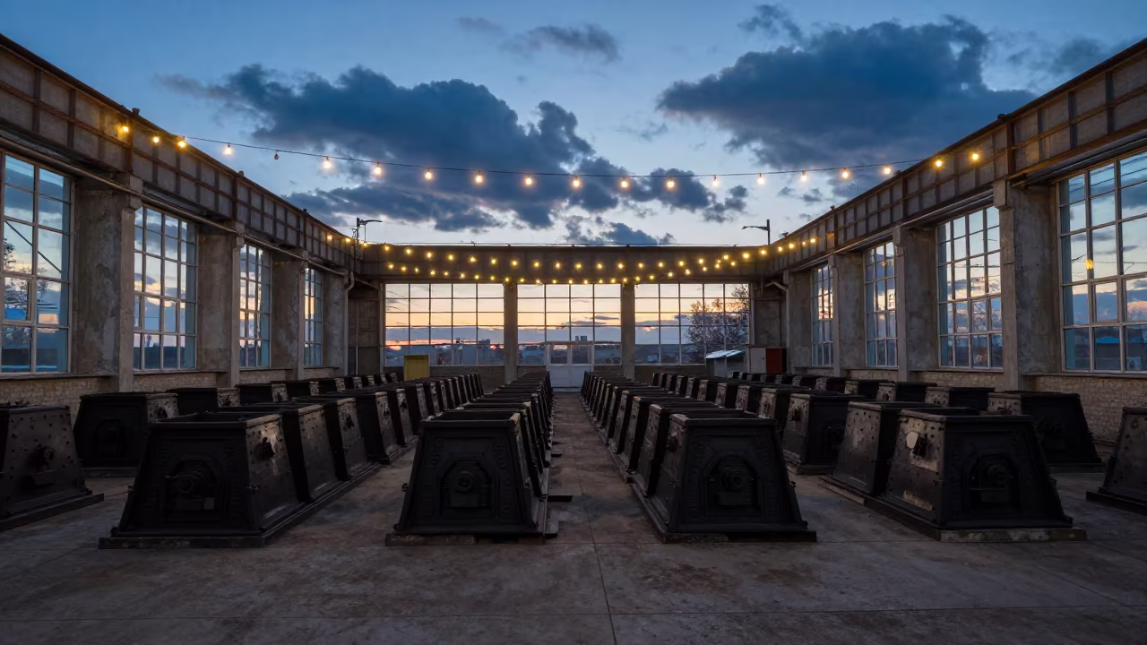 Cooling Iron Castings in Irkutsk Turbine Hall in in a turbine hall near Irkutsk