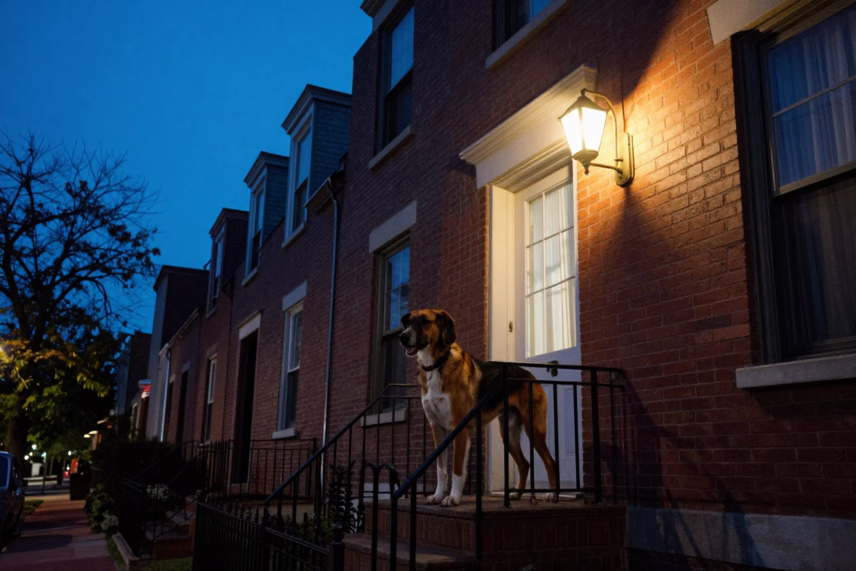 Coonhound at Blue Hour in in Philadelphia, Pennsylvania, United States