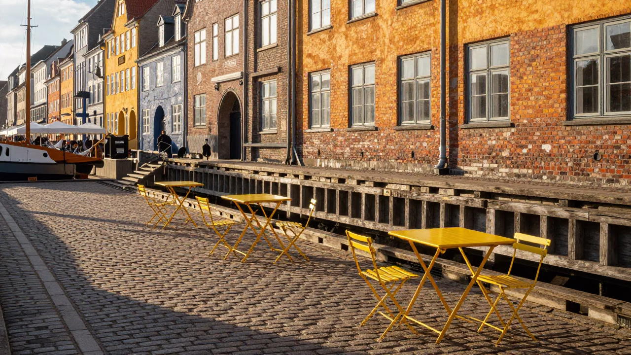 Copenhagen Morning Scene at As First Light Reaches The Scene in in Copenhagen, Denmark