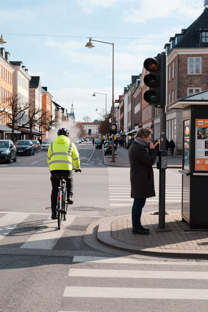 Copenhagen Pedestrian at Noon Light in in Copenhagen, Denmark