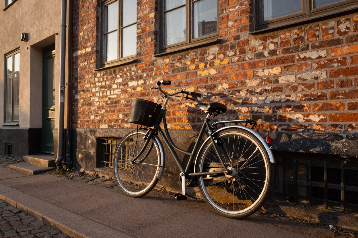 Copenhagen Steel Handle at Golden Hour in in Copenhagen, Denmark