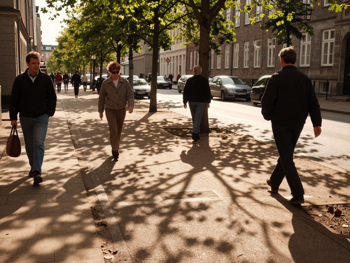 Copenhagen Street Scene at Late Afternoon Light in in Copenhagen, Denmark