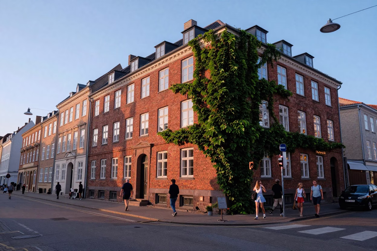 Copenhagen Summer Evening Street Scene With Ivy And Urban Details in in Copenhagen, Denmark