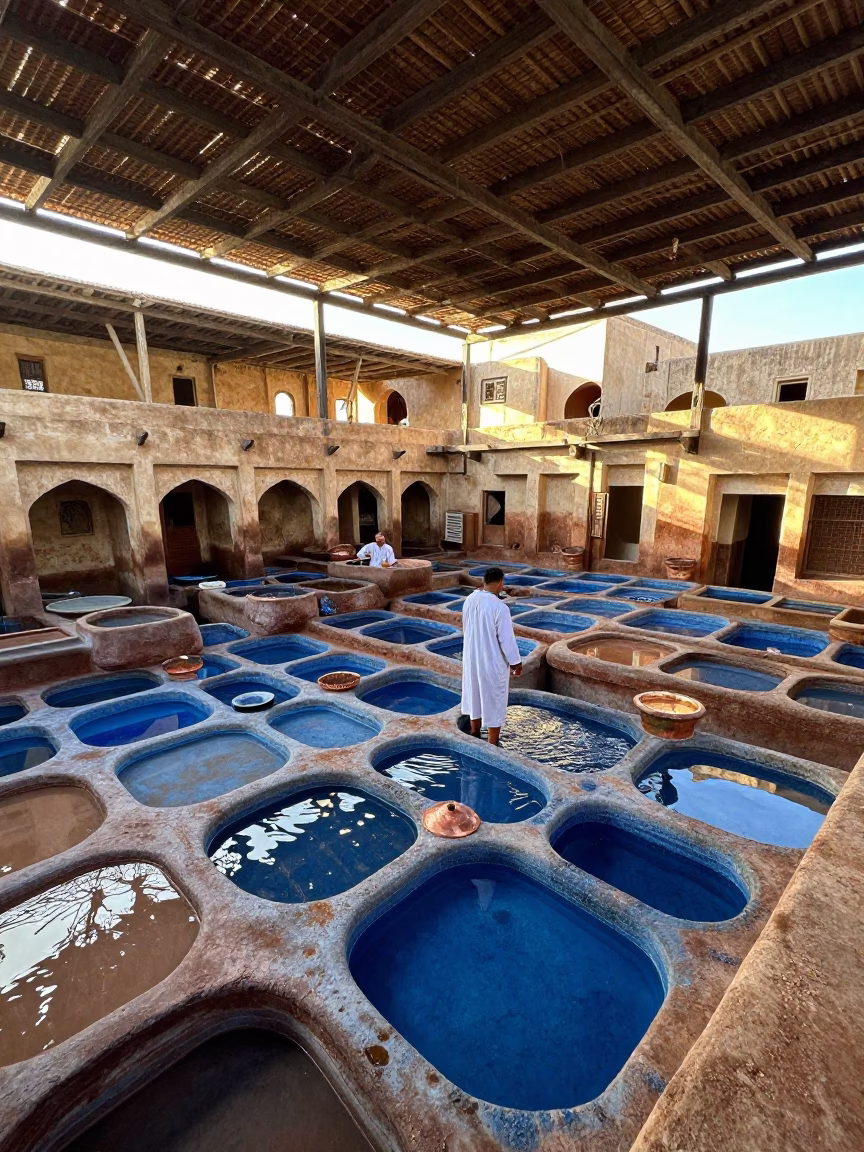 Copper Basins in Fez at The Early Afternoon Light in in Fez, Morocco