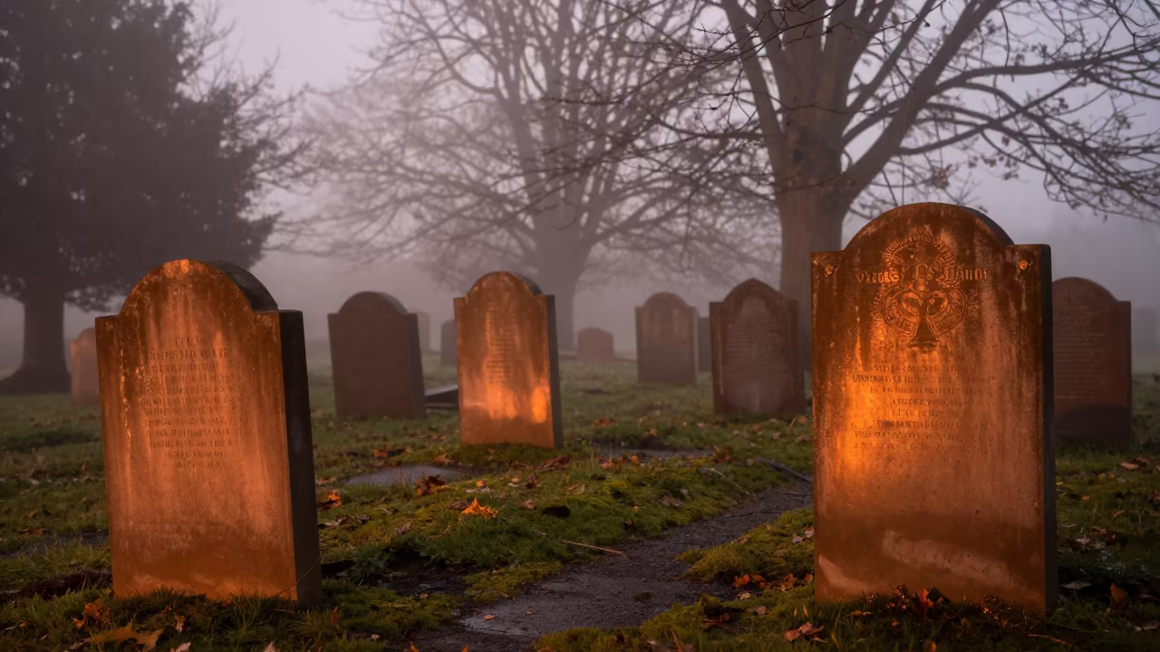Copper Fog Drifting Through Sydney Cemetery in near Sydney