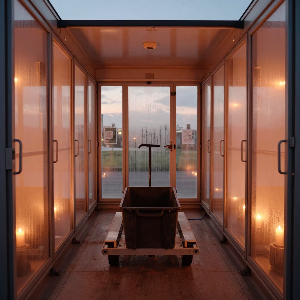 Copper Glow on Trailer Jack Bin in inside a chilled distribution bay in Southend-on-Sea