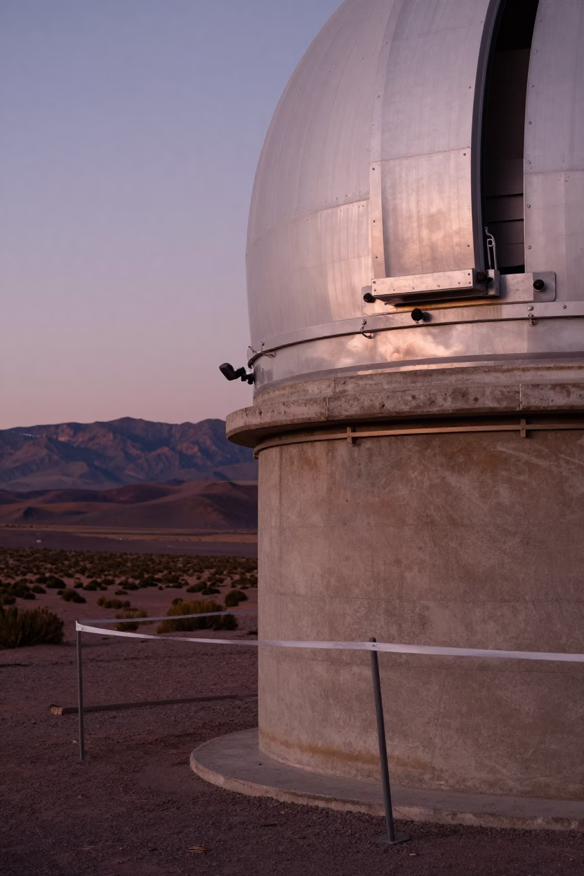 Copper Light on Chile Observatory Pier in beside a tidal survey transect in Chile