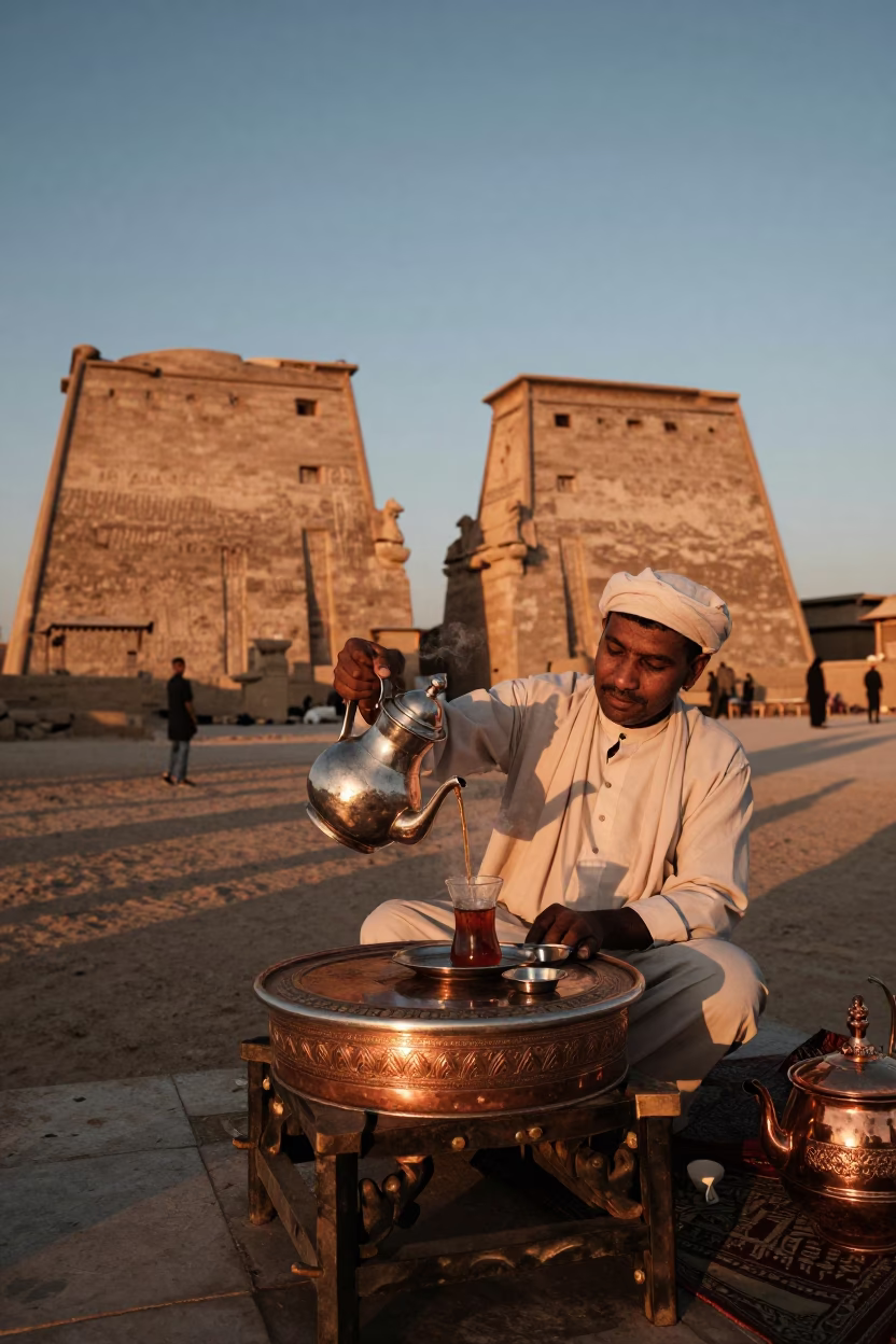 Copper Light in Luxor at Copper-toned Light Before Dusk in in Luxor, Egypt