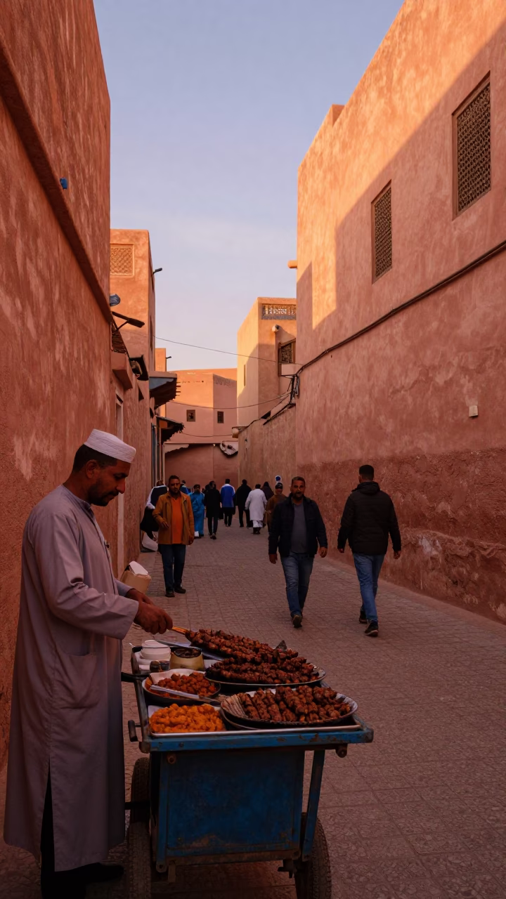 Copper Light in Marrakech at Copper-toned Light Before Dusk in in Marrakech, Morocco