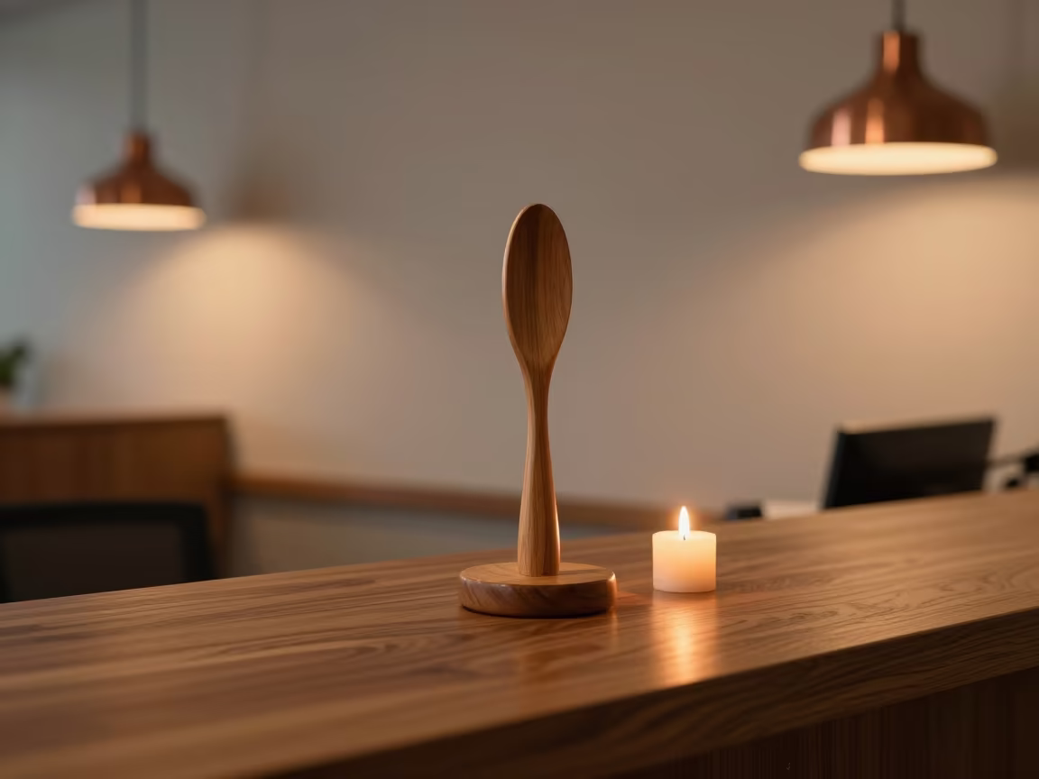 Copper Light on Onboarding Paddle at Da Nang Reception in at a reception-side onboarding table near Da Nang